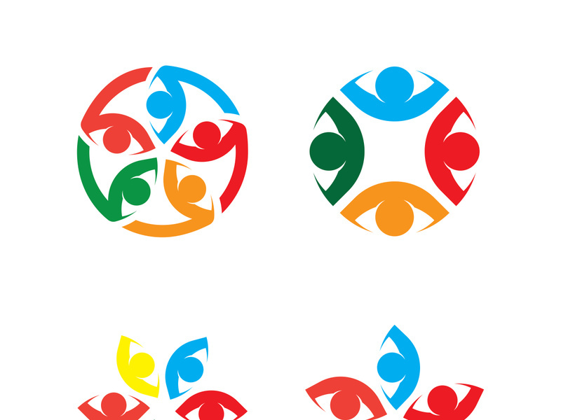 People group and community logo icon illustration design vector