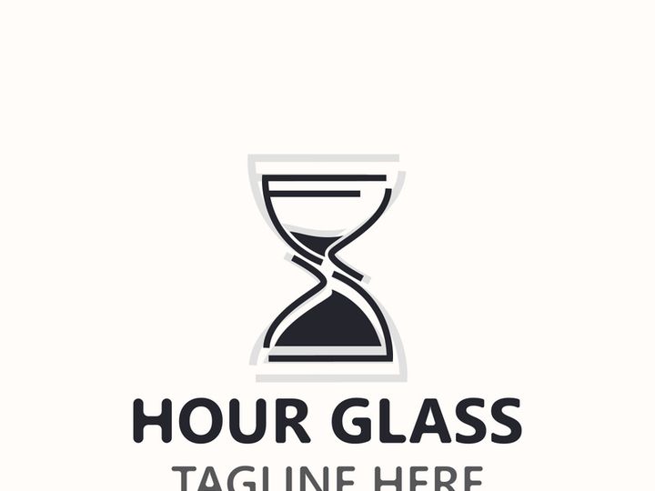 Hourglass logo ancient vintage style object design template flat vector