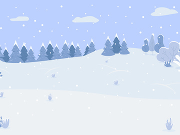 Snow hills semi flat vector illustration preview picture