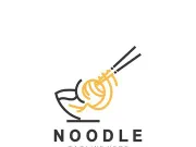Noodle Logo Template Modern and Minimalist Concept Using Bowl