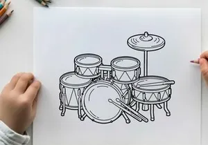 Drum set isolated vector illustration flat design