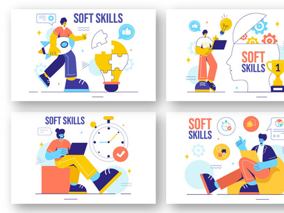 13 Soft Skills Vector Illustration