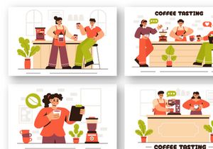 9 Coffee Tasting Experience Illustration