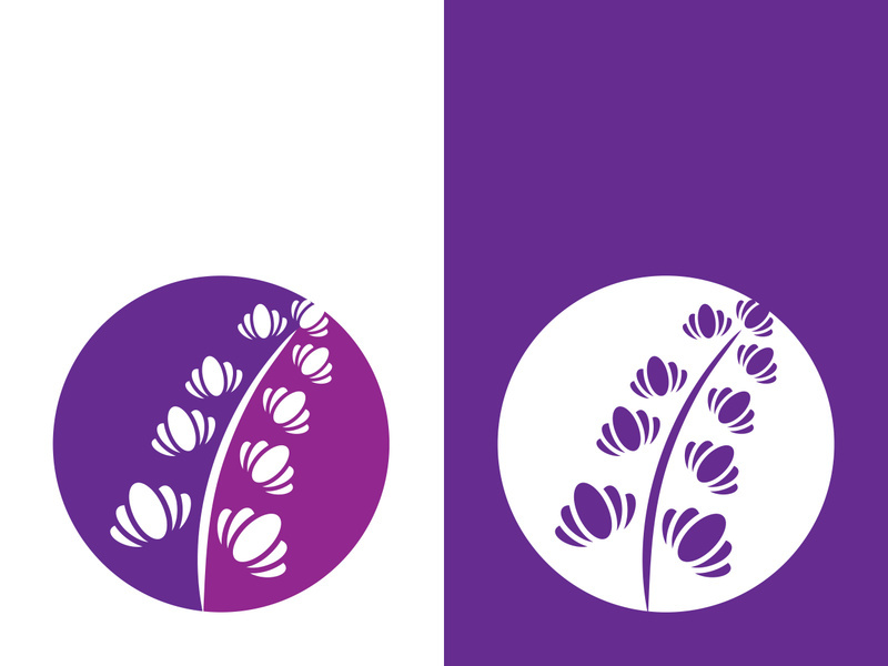 Fresh lavender flower logo vector flat design