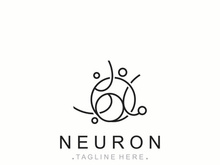 Neuron logo or nerve cell healthy abstract molecule design template