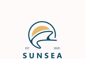 Sun sea Logo design creative premium sun beach logo icon vector template
