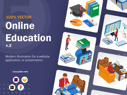 Online education illustration v2