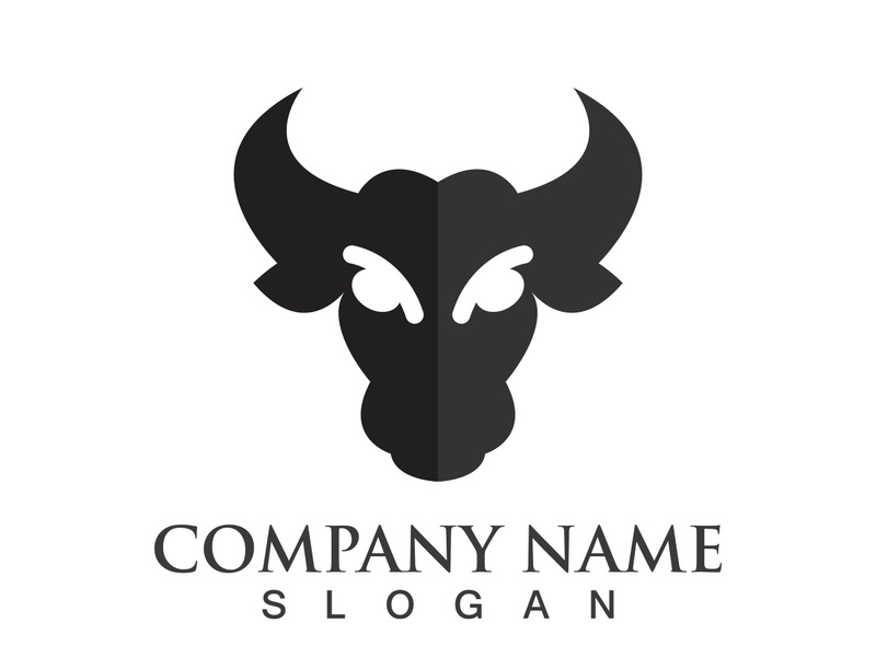 Bull head logo vector icon design illustration
