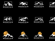 Mountain Logo Design, Vector Place For Nature Lovers Hiker