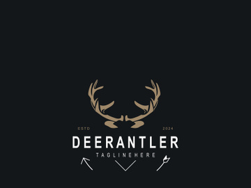 Deer antler logo for hunting and adventure community in nature simple and elegant symbol preview picture