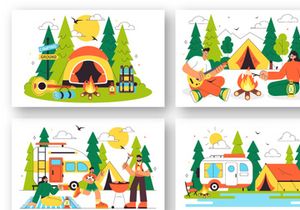 10 Summer Camping Illustration