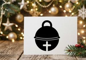 Christmas bell with cross symbol for holiday celebration and religious themes