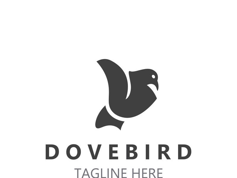 Dove bird elegant flying logo design Nature Wildlife Label style vintage image
