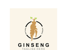 Ginseng logo herbal plant for medicine natural herbal design illustration idea