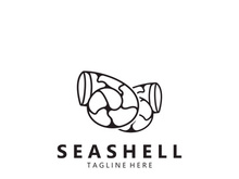 Seashell Logo. Ocean Animals premium quality graphic outline symbols collection