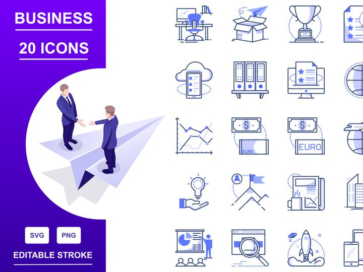 Bleu : Business And Finance IconSet