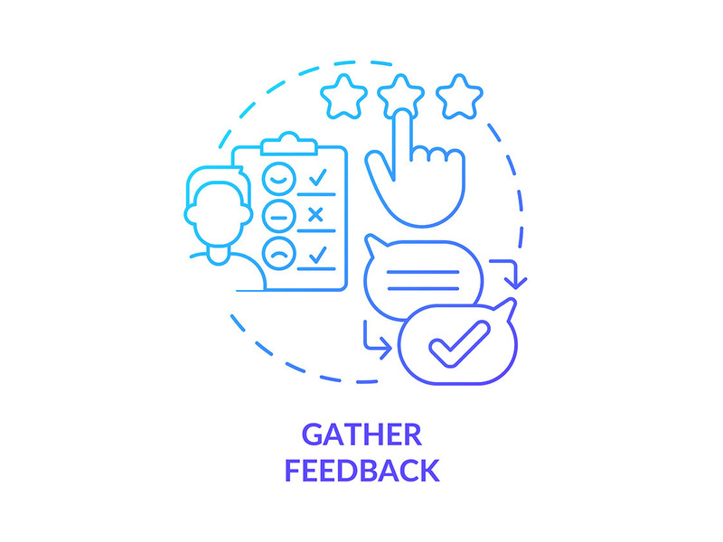 Gather feedback blue gradient concept icon