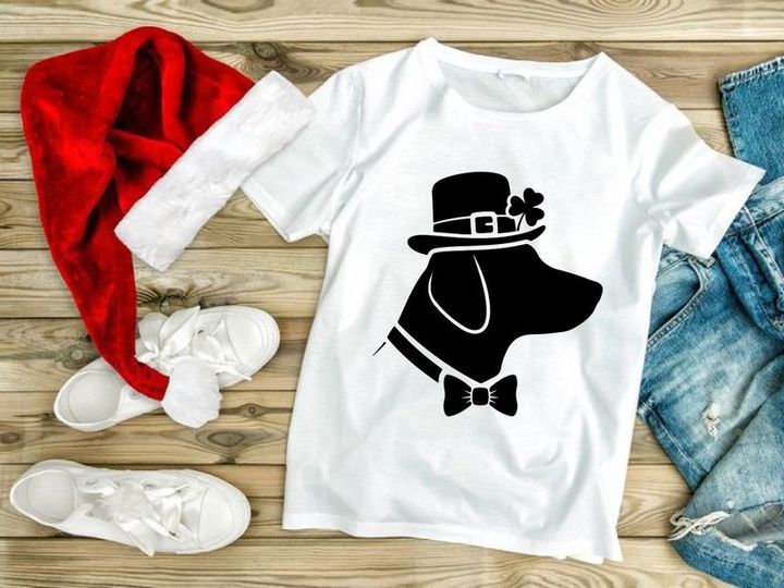 Dapper Dog in Hat and Bow Tie