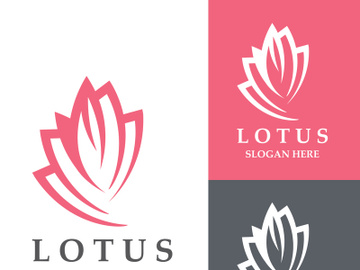 Floral Lotus line art beauty simple and modern logo template vector preview picture