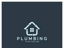 Plumbing logo vector design template. water pipe logo design.Leaking water logotype,Design Concept, Creative Symbol, Icon