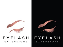 Luxurious and colorful eyelash extension logo.