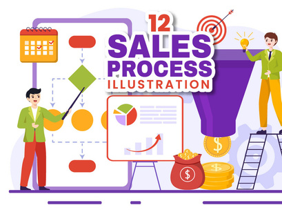 12 Sales Process Illustration