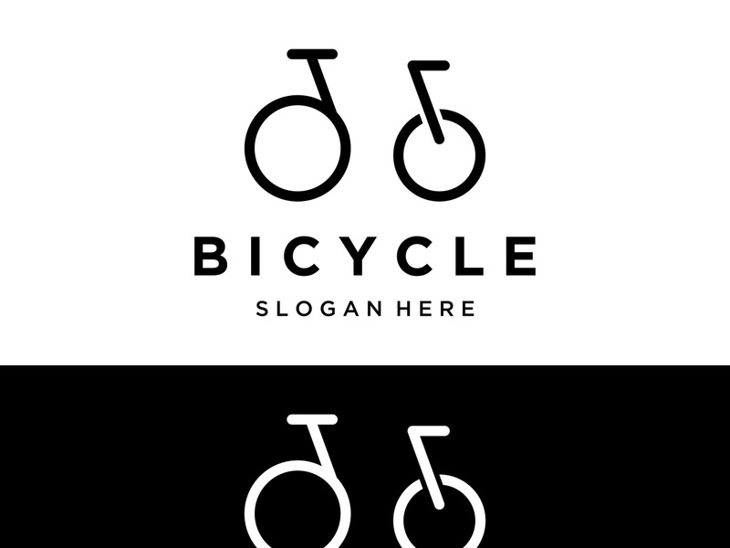 Creative design geometric bicycle logo isolated background.Racing bicycle, competition, sport.