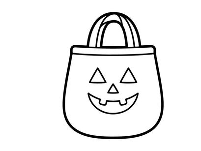 Bolsa de compras de Halloween con cara sonriente de calabaza. Tote reutilizable adorable con diseño festivo de calabaza para dulces y disfraces.
