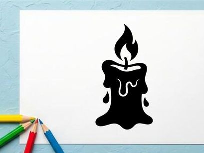 Schwarze Kerzen-Illustration für Halloween oder gothischen Deko-Stil
