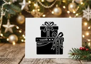 Stacked Christmas Gift Boxes with Ribbons and Bows for Holiday Celebration