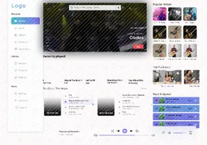 Music Player Website UI Design