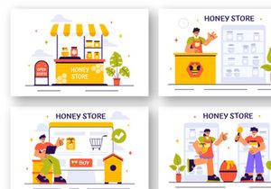 12 Sweet Honey Store Illustration