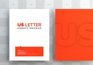 US Letter Papers Mockup