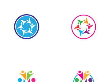 people community logo design with creative idea. preview picture