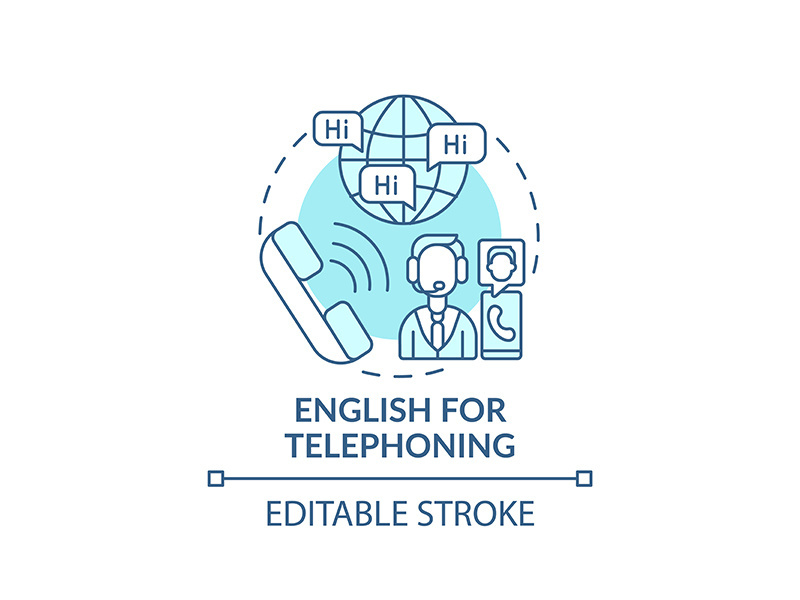 English for telephoning concept icon