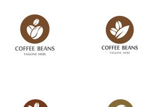 Coffee bean logo for cafe, business, label.