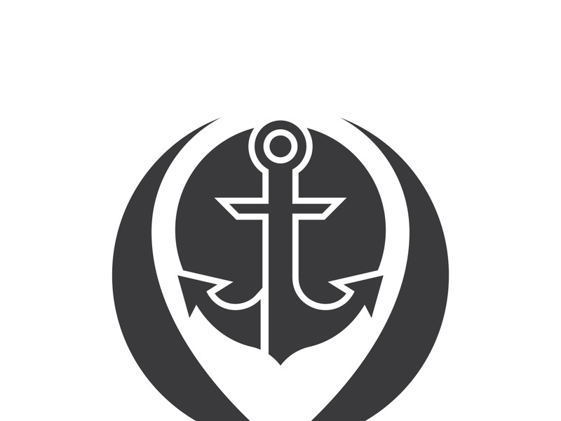Anchor logo icon boat ship marine navy design vector