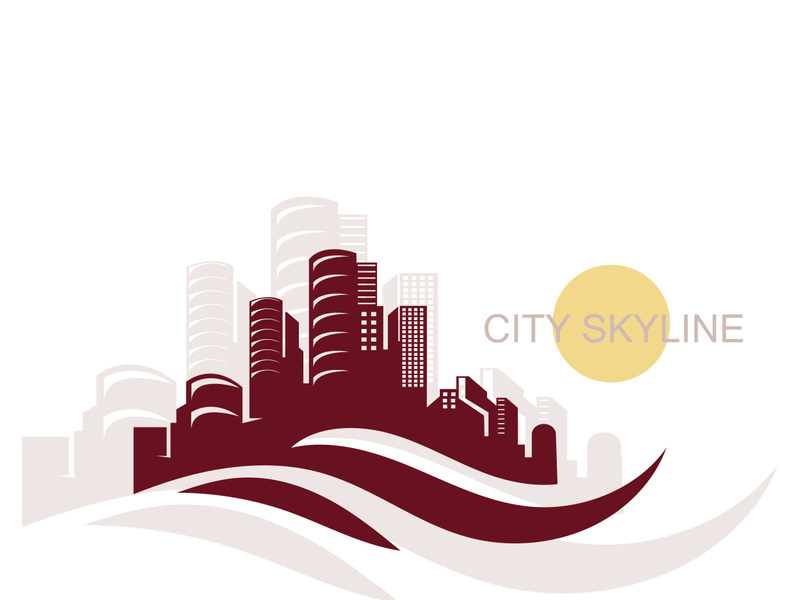 City silhouette skyline illustration design. City landscape Panorama building vector