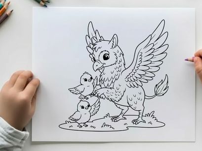 Mother bird feeding chicks nest vector illustration flat design