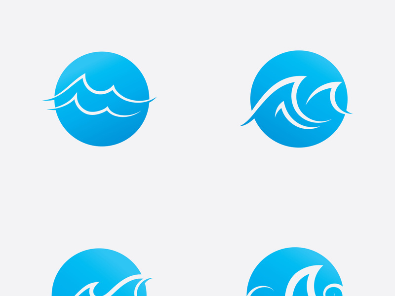 Water wave Logo design vector Template`