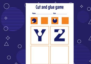 7 Pages Cut and glue game for kids with Alphabet. Cutting practice for preschoolers. Education paper game for children
