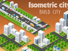 Isometric set of the modern 3D city