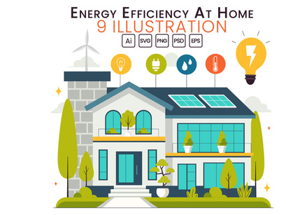 9 Energy Efficiency at Home Illustration