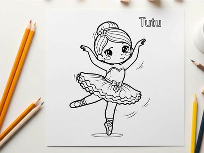 Ballerina girl dancing in tutu vector illustration flat design