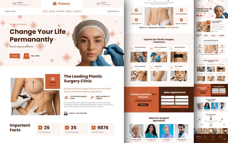 Plasery – Plastic Surgery Website Template