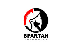 Spartan Logo,Vector Viking, Barbarian, War Helmet Design, Product Brand Illustration