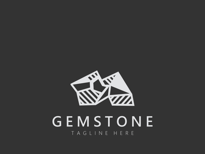 Gemstone logo design for jewelry Mineral pictogram collection emerald