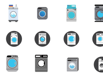 Washing machine Logo Icon Symbol vector preview picture