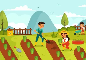 11 Growing Vegetables Illustration