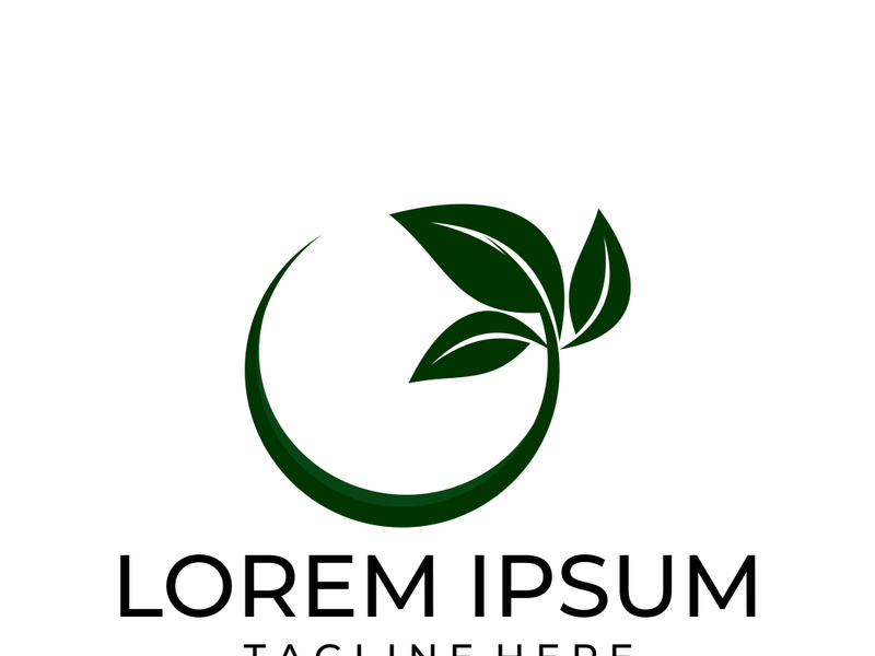 Green leaf logo design vector illustration